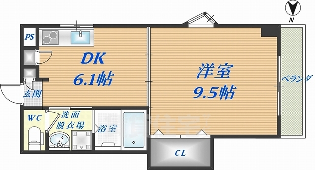 東大阪市森河内東のマンションの間取り