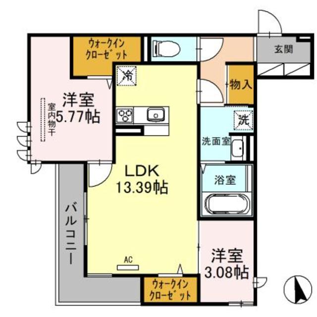 【大阪市城東区今福西のアパートの間取り】