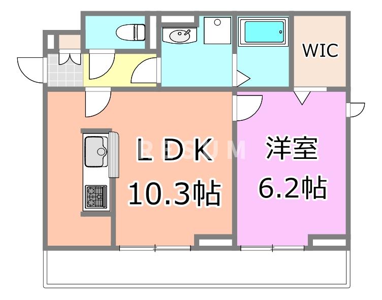 千葉市中央区汐見丘町のアパートの間取り