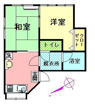 鹿児島市紫原のアパートの間取り