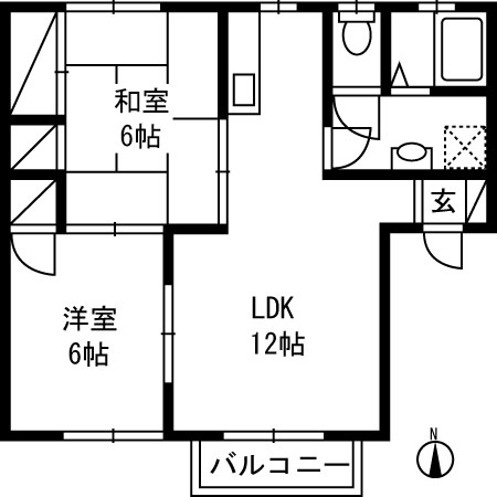 安中市嶺のアパートの間取り