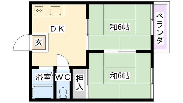 香芝市今泉のアパートの間取り