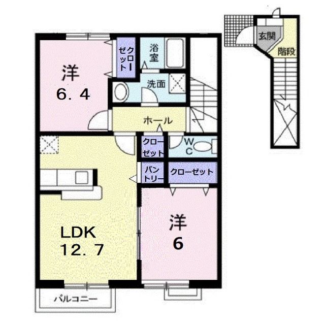 【フォンテーヌＣの間取り】