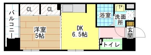 北九州市若松区中川町のマンションの間取り