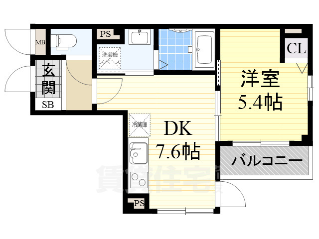 堺市堺区大町東のマンションの間取り