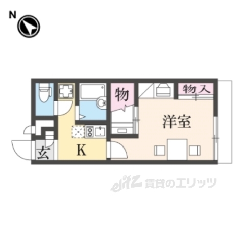 生駒郡三郷町立野北のアパートの間取り