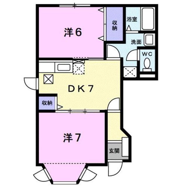 松山市北条のアパートの間取り