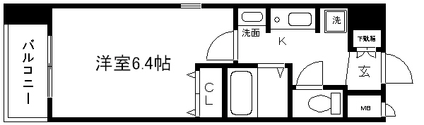 京都市中京区八百屋町のマンションの間取り