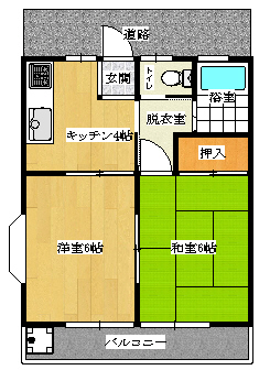 プリメーラ上新田　A棟101号室Aの間取り