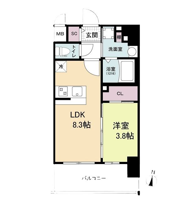 大阪市北区豊崎のマンションの間取り