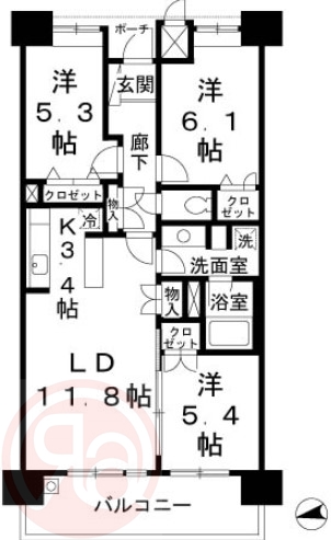 ロイヤルパークスなんばの間取り