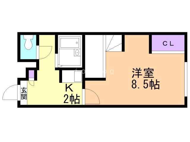 函館市石川町のアパートの間取り