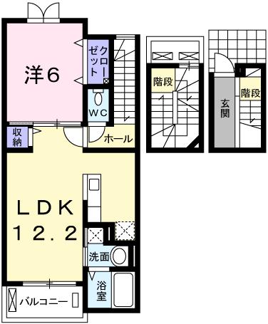 姫路市南条のアパートの間取り