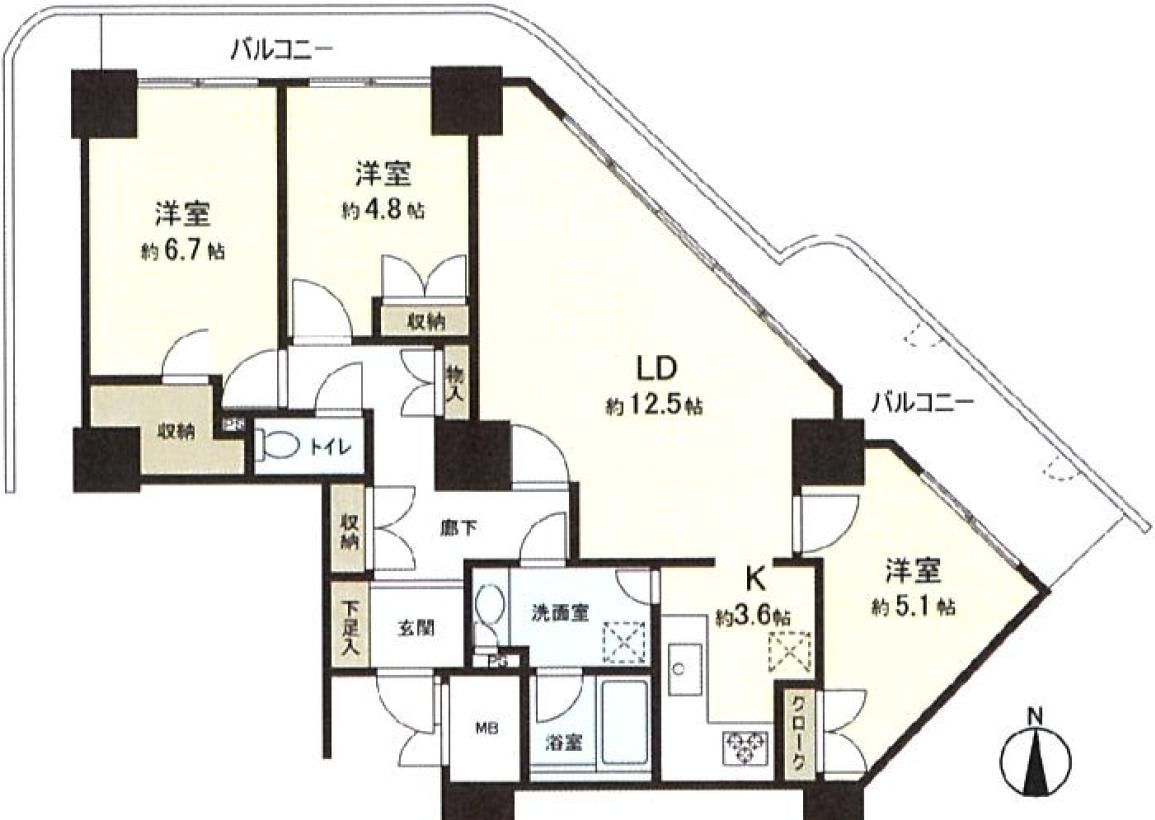 パークタワー台原の間取り