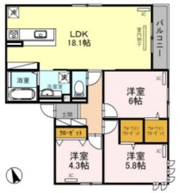 クラシスト万代の間取り