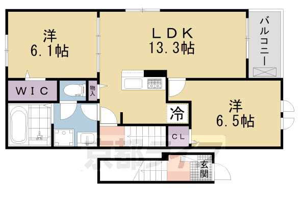 久世郡久御山町藤和田のアパートの間取り