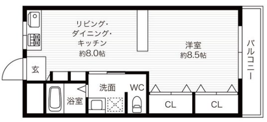 神戸市中央区多聞通のマンションの間取り