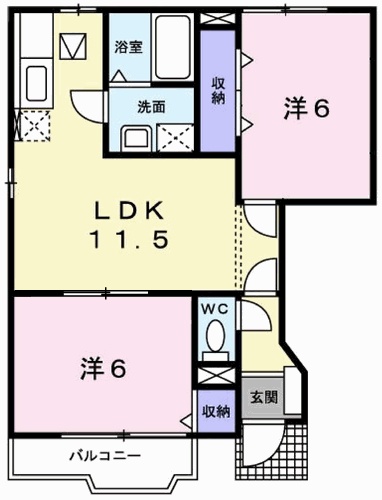 赤穂市清水町のアパートの間取り