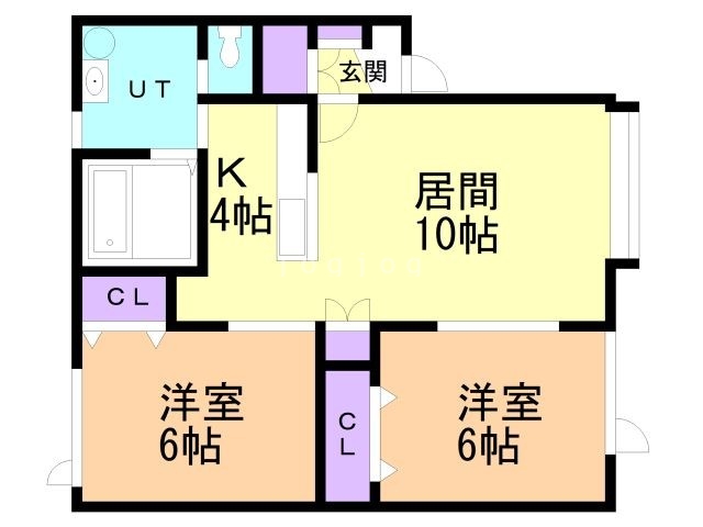 旭川市春光町のアパートの間取り