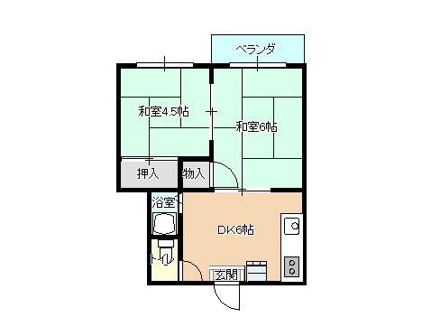 福知山市字堀のアパートの間取り