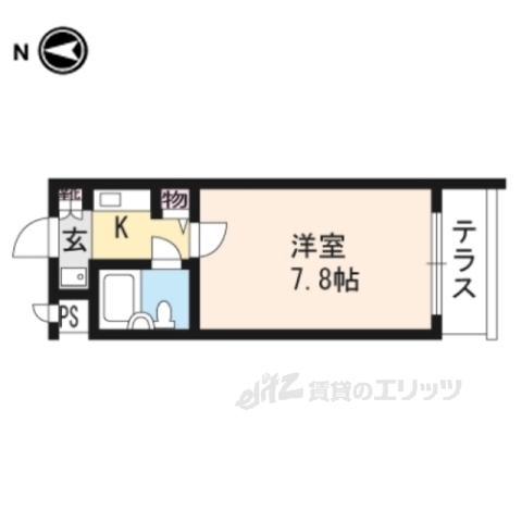 【京都市上京区革堂町のマンションの間取り】