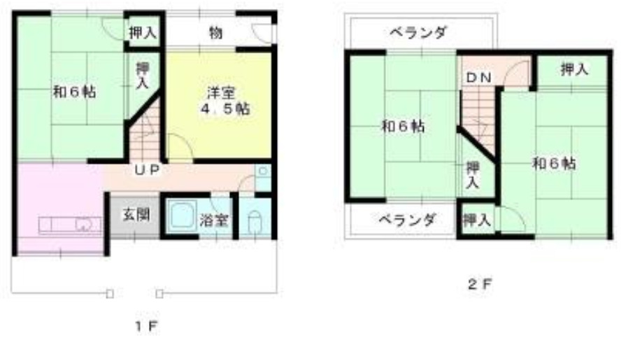 石上貸家の間取り