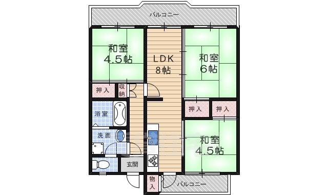 男山第4住宅314棟の間取り