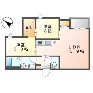 名古屋市瑞穂区北原町のアパートの間取り