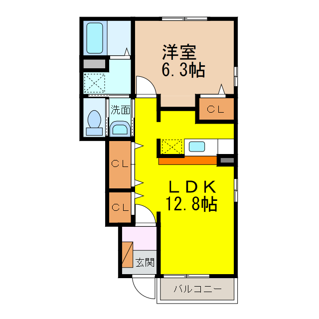 島原市南柏野町のアパートの間取り