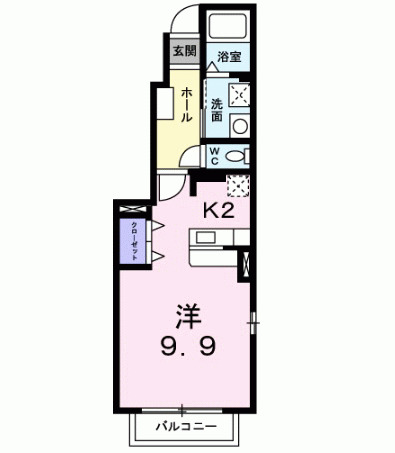 北九州市小倉南区若園のアパートの間取り