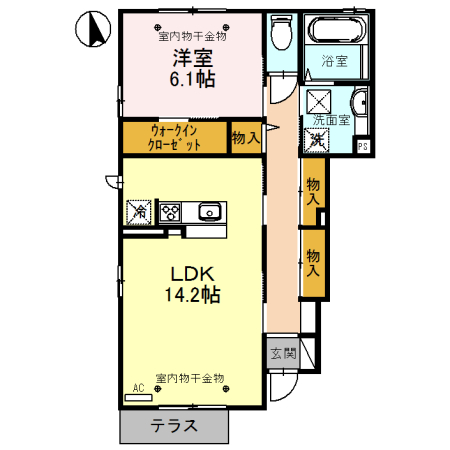 富山市西田地方町のアパートの間取り