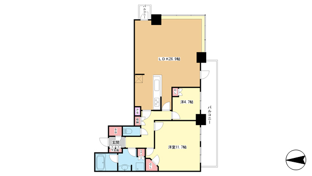 豊中市新千里東町のマンションの間取り