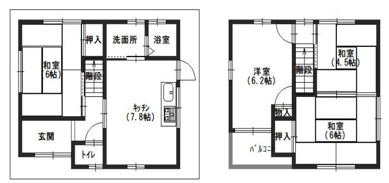 郡戸貸家の間取り