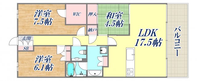 パークシュロス芦屋の間取り