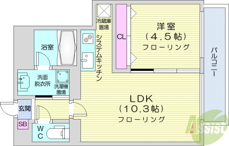 レジディア南一条イーストの間取り