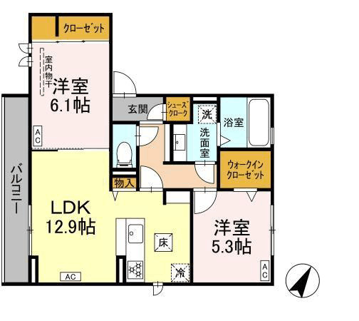 Ｄ－ｓｑｕａｒｅつつじが丘　１号地の間取り