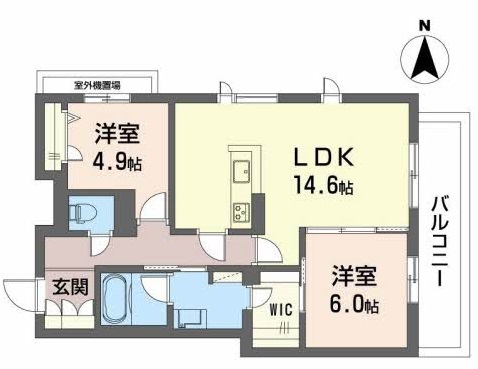 箕面市小野原西のアパートの間取り