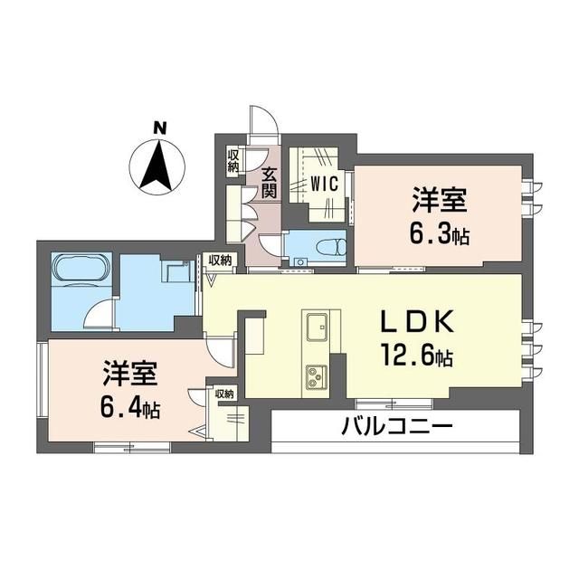 吉川市高富のマンションの間取り