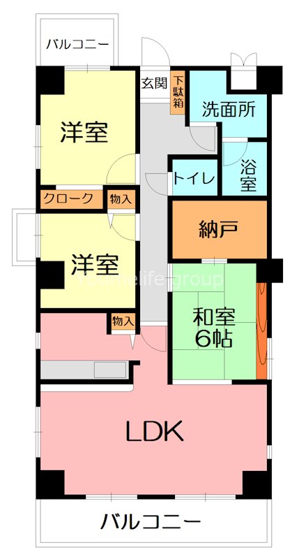 小田原市久野のマンションの間取り