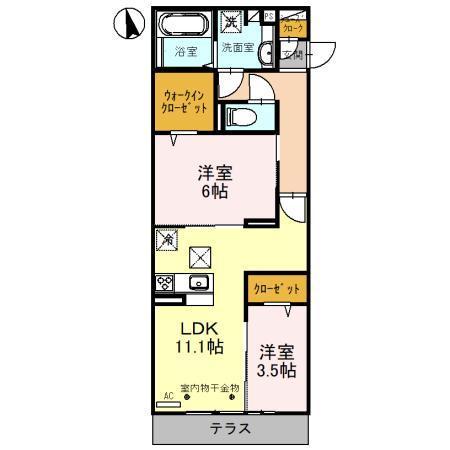 春日部市藤塚のアパートの間取り