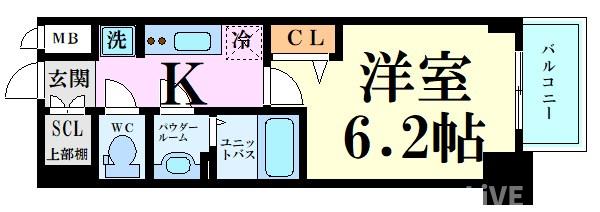 プレサンス堺筋本町ディスティニーの間取り