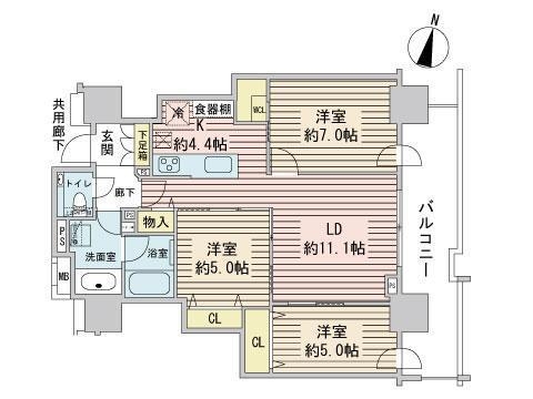 ザ・タワーズフロンティア札幌の間取り