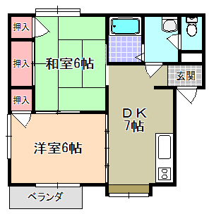 ハイツ水神IBの間取り