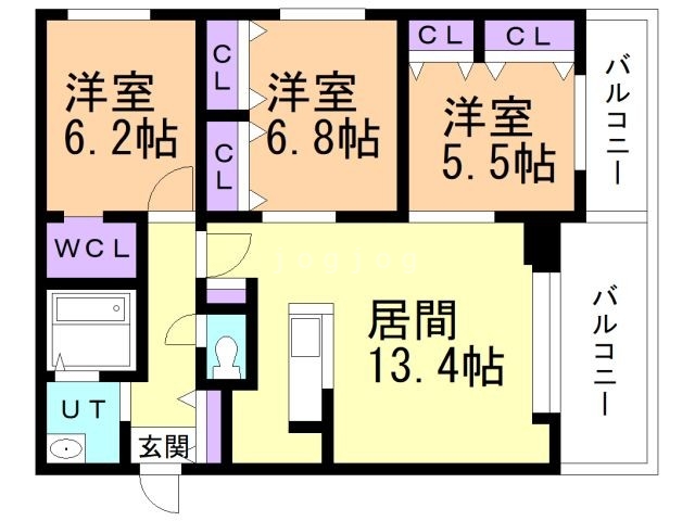 札幌市南区真駒内本町のマンションの間取り