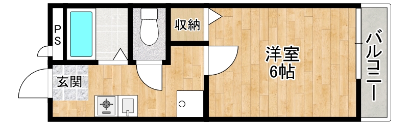 箕面市小野原東のアパートの間取り