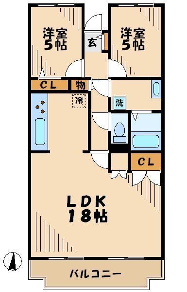 八王子市松木のマンションの間取り