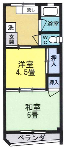 西宮市鳴尾町のマンションの間取り