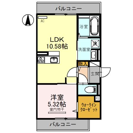 Sinfaria YUZATO B棟の間取り