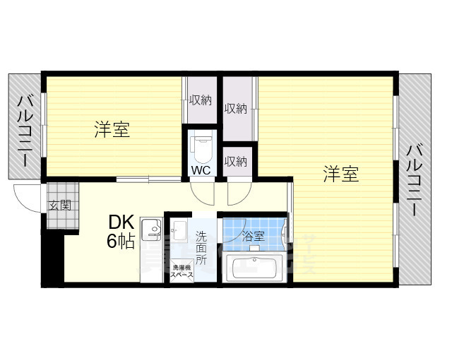 生駒市小平尾町のマンションの間取り