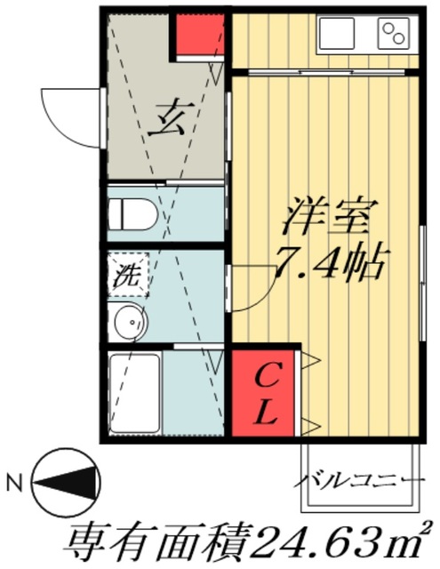 船橋市東船橋のアパートの間取り